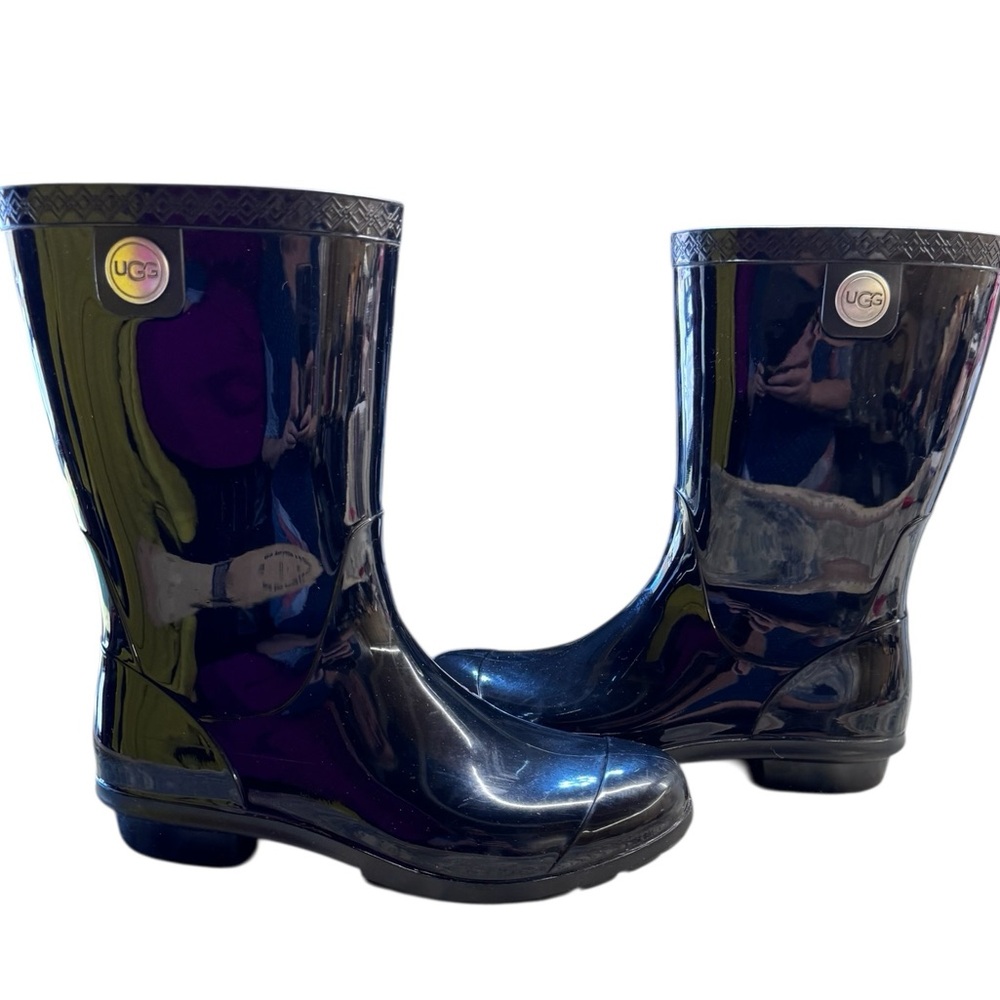 UGG Women's Black Gloss Rain Boots